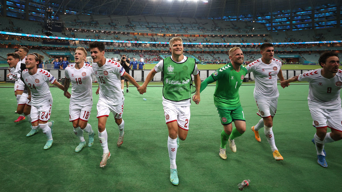 Denmark celebrates its Euro 2020 quarterfinal win vs Czech Republic